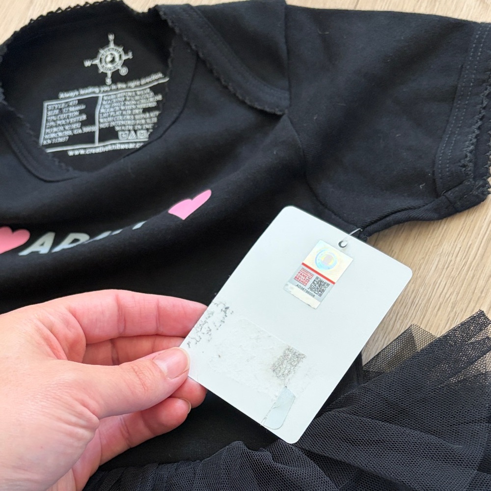 Army Black Baby Tutu Onesie size 12m - Picture 4 of 5